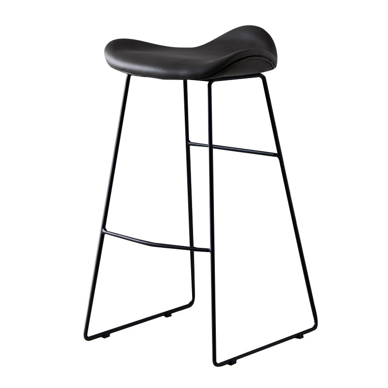 Leather Counter Stool Modern Backless Footrest Saddle Seat Bar Stool for Bar Grey 1 Piece Bar Stool(30"H) Clearhalo 'Bar Furniture' 'Bar Stools' 'bar_stools' 'furn' 'furn_bar_stools' 'furniture_bar_stools' 'Kitchen & Dining Furniture' 'kitchen&dining_furn' 'kitchen' 'kitchen_furn' Furniture' 4184758