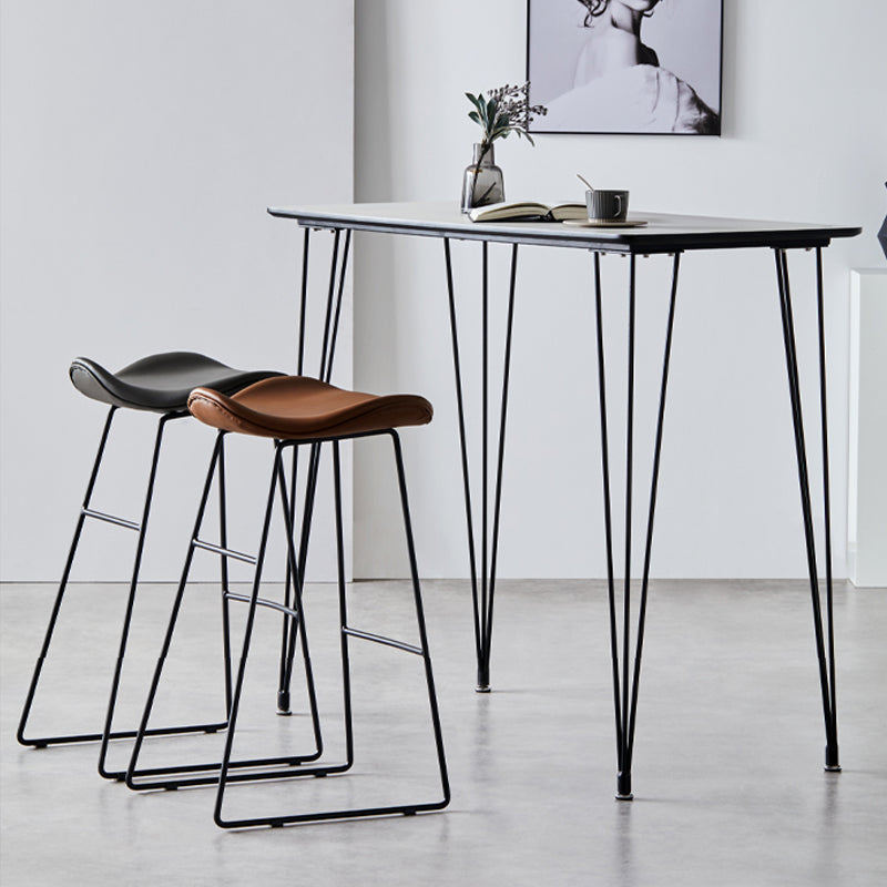 Leather Counter Stool Modern Backless Footrest Saddle Seat Bar Stool for Bar Clearhalo 'Bar Furniture' 'Bar Stools' 'bar_stools' 'furn' 'furn_bar_stools' 'furniture_bar_stools' 'Kitchen & Dining Furniture' 'kitchen&dining_furn' 'kitchen' 'kitchen_furn' Furniture' 4184759