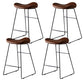 Leather Counter Stool Modern Backless Footrest Saddle Seat Bar Stool for Bar Brown 4 Piece Set Counter Stool(26"H) Clearhalo 'Bar Furniture' 'Bar Stools' 'bar_stools' 'furn' 'furn_bar_stools' 'furniture_bar_stools' 'Kitchen & Dining Furniture' 'kitchen&dining_furn' 'kitchen' 'kitchen_furn' Furniture' 4184769