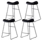 Leather Counter Stool Modern Backless Footrest Saddle Seat Bar Stool for Bar Black 4 Piece Set Counter Stool(26"H) Clearhalo 'Bar Furniture' 'Bar Stools' 'bar_stools' 'furn' 'furn_bar_stools' 'furniture_bar_stools' 'Kitchen & Dining Furniture' 'kitchen&dining_furn' 'kitchen' 'kitchen_furn' Furniture' 4184771