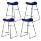 Leather Counter Stool Modern Backless Footrest Saddle Seat Bar Stool for Bar Blue 4 Piece Set Bar Stool(30"H) Clearhalo 'Bar Furniture' 'Bar Stools' 'bar_stools' 'furn' 'furn_bar_stools' 'furniture_bar_stools' 'Kitchen & Dining Furniture' 'kitchen&dining_furn' 'kitchen' 'kitchen_furn' Furniture' 4184773