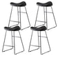 Leather Counter Stool Modern Backless Footrest Saddle Seat Bar Stool for Bar Grey 4 Piece Set Bar Stool(30"H) Clearhalo 'Bar Furniture' 'Bar Stools' 'bar_stools' 'furn' 'furn_bar_stools' 'furniture_bar_stools' 'Kitchen & Dining Furniture' 'kitchen&dining_furn' 'kitchen' 'kitchen_furn' Furniture' 4184774