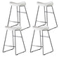 Leather Counter Stool Modern Backless Footrest Saddle Seat Bar Stool for Bar Off-White 4 Piece Set Bar Stool(30"H) Clearhalo 'Bar Furniture' 'Bar Stools' 'bar_stools' 'furn' 'furn_bar_stools' 'furniture_bar_stools' 'Kitchen & Dining Furniture' 'kitchen&dining_furn' 'kitchen' 'kitchen_furn' Furniture' 4184776