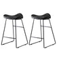 Leather Counter Stool Modern Backless Footrest Saddle Seat Bar Stool for Bar Grey 2 Piece Set Counter Stool(26"H) Clearhalo 'Bar Furniture' 'Bar Stools' 'bar_stools' 'furn' 'furn_bar_stools' 'furniture_bar_stools' 'Kitchen & Dining Furniture' 'kitchen&dining_furn' 'kitchen' 'kitchen_furn' Furniture' 4184783