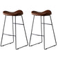 Leather Counter Stool Modern Backless Footrest Saddle Seat Bar Stool for Bar Brown 2 Piece Set Bar Stool(30"H) Clearhalo 'Bar Furniture' 'Bar Stools' 'bar_stools' 'furn' 'furn_bar_stools' 'furniture_bar_stools' 'Kitchen & Dining Furniture' 'kitchen&dining_furn' 'kitchen' 'kitchen_furn' Furniture' 4184787