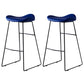 Leather Counter Stool Modern Backless Footrest Saddle Seat Bar Stool for Bar Blue 2 Piece Set Bar Stool(30"H) Clearhalo 'Bar Furniture' 'Bar Stools' 'bar_stools' 'furn' 'furn_bar_stools' 'furniture_bar_stools' 'Kitchen & Dining Furniture' 'kitchen&dining_furn' 'kitchen' 'kitchen_furn' Furniture' 4184789