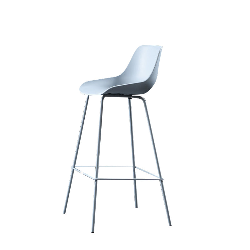 Contemporary Macaroon Counter Stools Armless Plastic Indoor Bar Stool with Iron Base Light Blue 1 Piece Clearhalo 'Bar Furniture' 'Bar Stools' 'bar_stools' 'furn' 'furn_bar_stools' 'furniture_bar_stools' 'Kitchen & Dining Furniture' 'kitchen&dining_furn' 'kitchen' 'kitchen_furn' Furniture' 4184794
