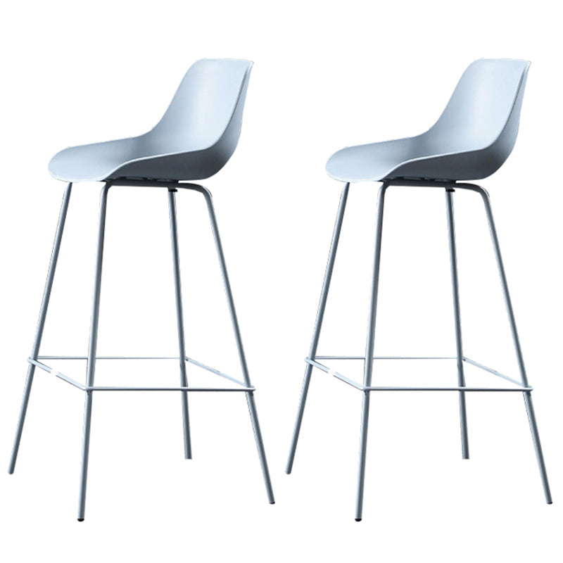 Contemporary Macaroon Counter Stools Armless Plastic Indoor Bar Stool with Iron Base Light Blue 2 Piece Set Clearhalo 'Bar Furniture' 'Bar Stools' 'bar_stools' 'furn' 'furn_bar_stools' 'furniture_bar_stools' 'Kitchen & Dining Furniture' 'kitchen&dining_furn' 'kitchen' 'kitchen_furn' Furniture' 4184795
