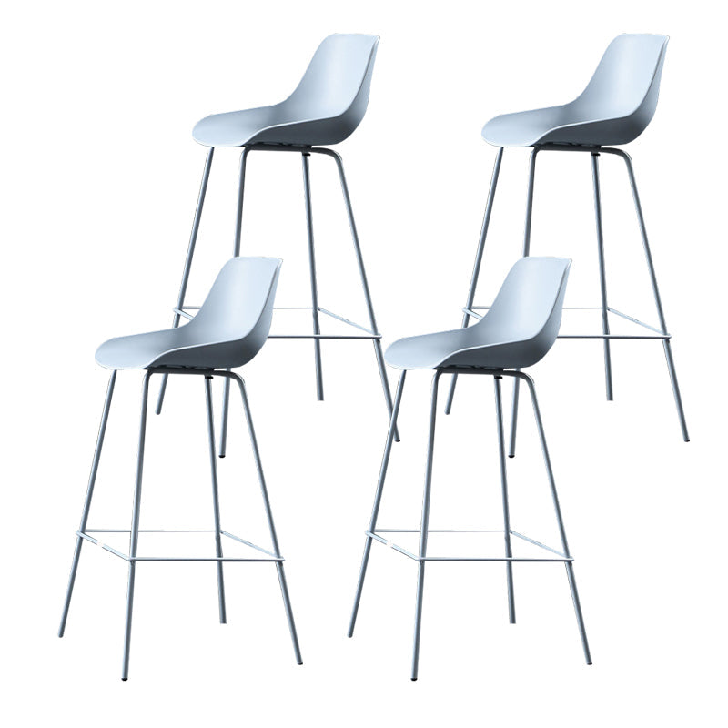 Contemporary Macaroon Counter Stools Armless Plastic Indoor Bar Stool with Iron Base Light Blue 4 Piece Set Clearhalo 'Bar Furniture' 'Bar Stools' 'bar_stools' 'furn' 'furn_bar_stools' 'furniture_bar_stools' 'Kitchen & Dining Furniture' 'kitchen&dining_furn' 'kitchen' 'kitchen_furn' Furniture' 4184798
