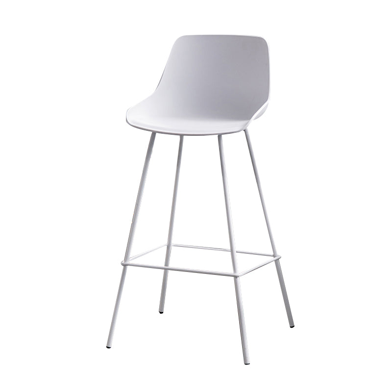 Contemporary Macaroon Counter Stools Armless Plastic Indoor Bar Stool with Iron Base White 1 Piece Clearhalo 'Bar Furniture' 'Bar Stools' 'bar_stools' 'furn' 'furn_bar_stools' 'furniture_bar_stools' 'Kitchen & Dining Furniture' 'kitchen&dining_furn' 'kitchen' 'kitchen_furn' Furniture' 4184800