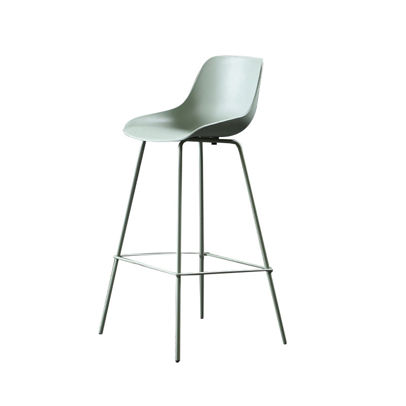 Contemporary Macaroon Counter Stools Armless Plastic Indoor Bar Stool with Iron Base Clearhalo 'Bar Furniture' 'Bar Stools' 'bar_stools' 'furn' 'furn_bar_stools' 'furniture_bar_stools' 'Kitchen & Dining Furniture' 'kitchen&dining_furn' 'kitchen' 'kitchen_furn' Furniture' 4184801