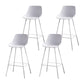 Contemporary Macaroon Counter Stools Armless Plastic Indoor Bar Stool with Iron Base White 4 Piece Set Clearhalo 'Bar Furniture' 'Bar Stools' 'bar_stools' 'furn' 'furn_bar_stools' 'furniture_bar_stools' 'Kitchen & Dining Furniture' 'kitchen&dining_furn' 'kitchen' 'kitchen_furn' Furniture' 4184804