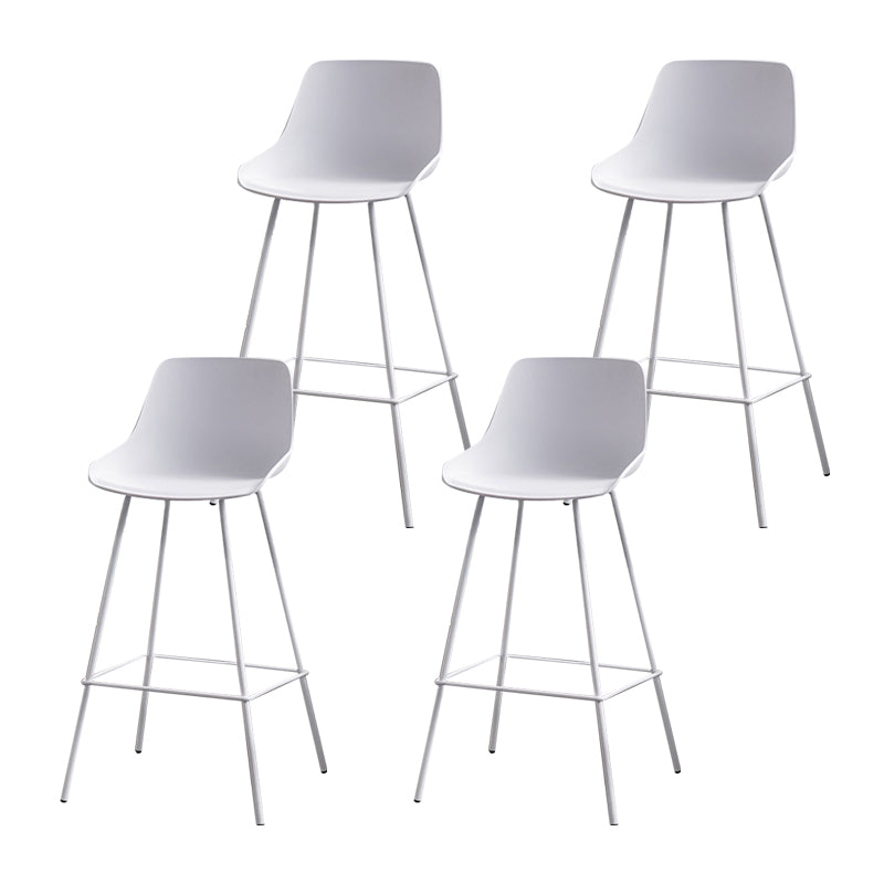 Contemporary Macaroon Counter Stools Armless Plastic Indoor Bar Stool with Iron Base White 4 Piece Set Clearhalo 'Bar Furniture' 'Bar Stools' 'bar_stools' 'furn' 'furn_bar_stools' 'furniture_bar_stools' 'Kitchen & Dining Furniture' 'kitchen&dining_furn' 'kitchen' 'kitchen_furn' Furniture' 4184804