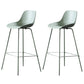 Contemporary Macaroon Counter Stools Armless Plastic Indoor Bar Stool with Iron Base Light Green 2 Piece Set Clearhalo 'Bar Furniture' 'Bar Stools' 'bar_stools' 'furn' 'furn_bar_stools' 'furniture_bar_stools' 'Kitchen & Dining Furniture' 'kitchen&dining_furn' 'kitchen' 'kitchen_furn' Furniture' 4184807