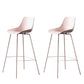 Contemporary Macaroon Counter Stools Armless Plastic Indoor Bar Stool with Iron Base Light Pink 2 Piece Set Clearhalo 'Bar Furniture' 'Bar Stools' 'bar_stools' 'furn' 'furn_bar_stools' 'furniture_bar_stools' 'Kitchen & Dining Furniture' 'kitchen&dining_furn' 'kitchen' 'kitchen_furn' Furniture' 4184813