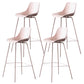 Contemporary Macaroon Counter Stools Armless Plastic Indoor Bar Stool with Iron Base Light Pink 4 Piece Set Clearhalo 'Bar Furniture' 'Bar Stools' 'bar_stools' 'furn' 'furn_bar_stools' 'furniture_bar_stools' 'Kitchen & Dining Furniture' 'kitchen&dining_furn' 'kitchen' 'kitchen_furn' Furniture' 4184815