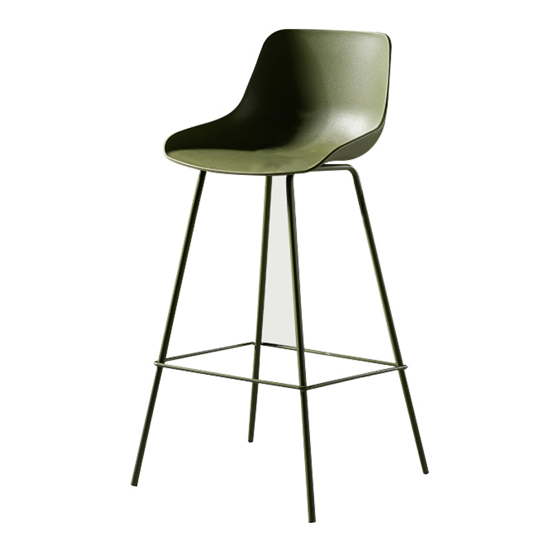 Contemporary Macaroon Counter Stools Armless Plastic Indoor Bar Stool with Iron Base Green 1 Piece Clearhalo 'Bar Furniture' 'Bar Stools' 'bar_stools' 'furn' 'furn_bar_stools' 'furniture_bar_stools' 'Kitchen & Dining Furniture' 'kitchen&dining_furn' 'kitchen' 'kitchen_furn' Furniture' 4184816