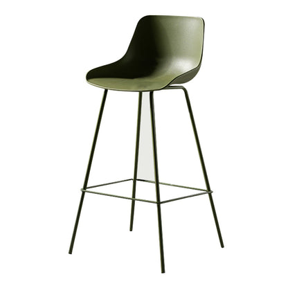 Contemporary Macaroon Counter Stools Armless Plastic Indoor Bar Stool with Iron Base Green 1 Piece Clearhalo 'Bar Furniture' 'Bar Stools' 'bar_stools' 'furn' 'furn_bar_stools' 'furniture_bar_stools' 'Kitchen & Dining Furniture' 'kitchen&dining_furn' 'kitchen' 'kitchen_furn' Furniture' 4184816