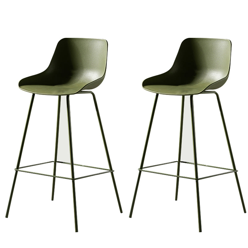 Contemporary Macaroon Counter Stools Armless Plastic Indoor Bar Stool with Iron Base Green 2 Piece Set Clearhalo 'Bar Furniture' 'Bar Stools' 'bar_stools' 'furn' 'furn_bar_stools' 'furniture_bar_stools' 'Kitchen & Dining Furniture' 'kitchen&dining_furn' 'kitchen' 'kitchen_furn' Furniture' 4184817