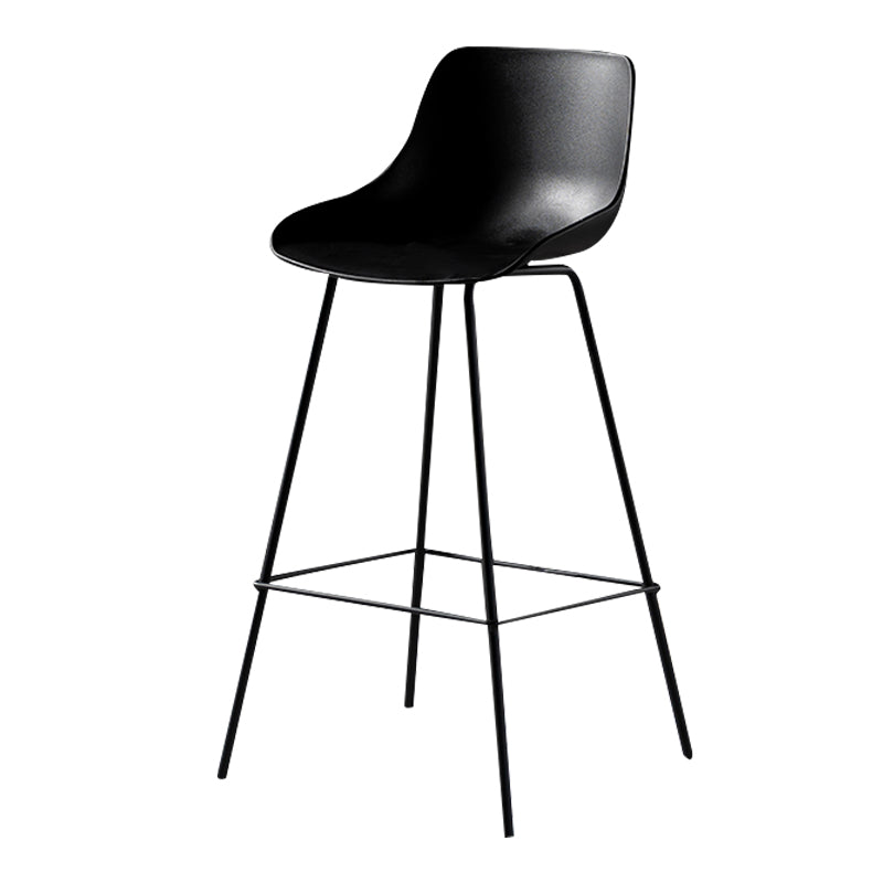 Contemporary Macaroon Counter Stools Armless Plastic Indoor Bar Stool with Iron Base Black 1 Piece Clearhalo 'Bar Furniture' 'Bar Stools' 'bar_stools' 'furn' 'furn_bar_stools' 'furniture_bar_stools' 'Kitchen & Dining Furniture' 'kitchen&dining_furn' 'kitchen' 'kitchen_furn' Furniture' 4184822