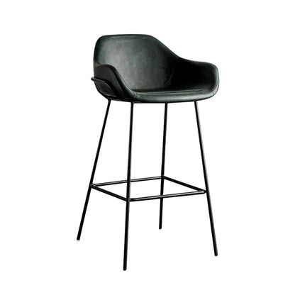 Bucket Low Back Bar Stool Leather Armed Counter Height Stools Green Counter Stool(26"H) Clearhalo 'Bar Furniture' 'Bar Stools' 'bar_stools' 'furn' 'furn_bar_stools' 'furniture_bar_stools' 'Kitchen & Dining Furniture' 'kitchen&dining_furn' 'kitchen' 'kitchen_furn' Furniture' 4184828