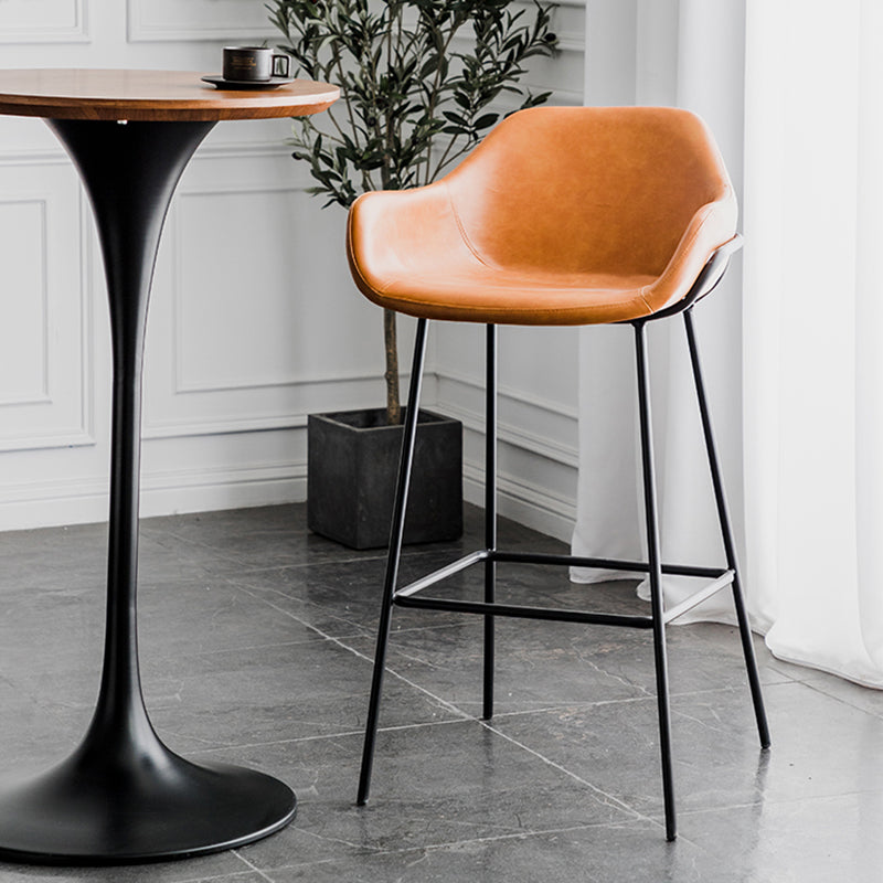 Bucket Low Back Bar Stool Leather Armed Counter Height Stools Clearhalo 'Bar Furniture' 'Bar Stools' 'bar_stools' 'furn' 'furn_bar_stools' 'furniture_bar_stools' 'Kitchen & Dining Furniture' 'kitchen&dining_furn' 'kitchen' 'kitchen_furn' Furniture' 4184831