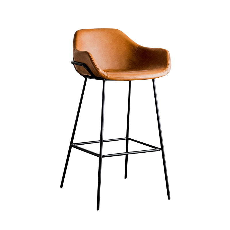 Bucket Low Back Bar Stool Leather Armed Counter Height Stools Clearhalo 'Bar Furniture' 'Bar Stools' 'bar_stools' 'furn' 'furn_bar_stools' 'furniture_bar_stools' 'Kitchen & Dining Furniture' 'kitchen&dining_furn' 'kitchen' 'kitchen_furn' Furniture' 4184836