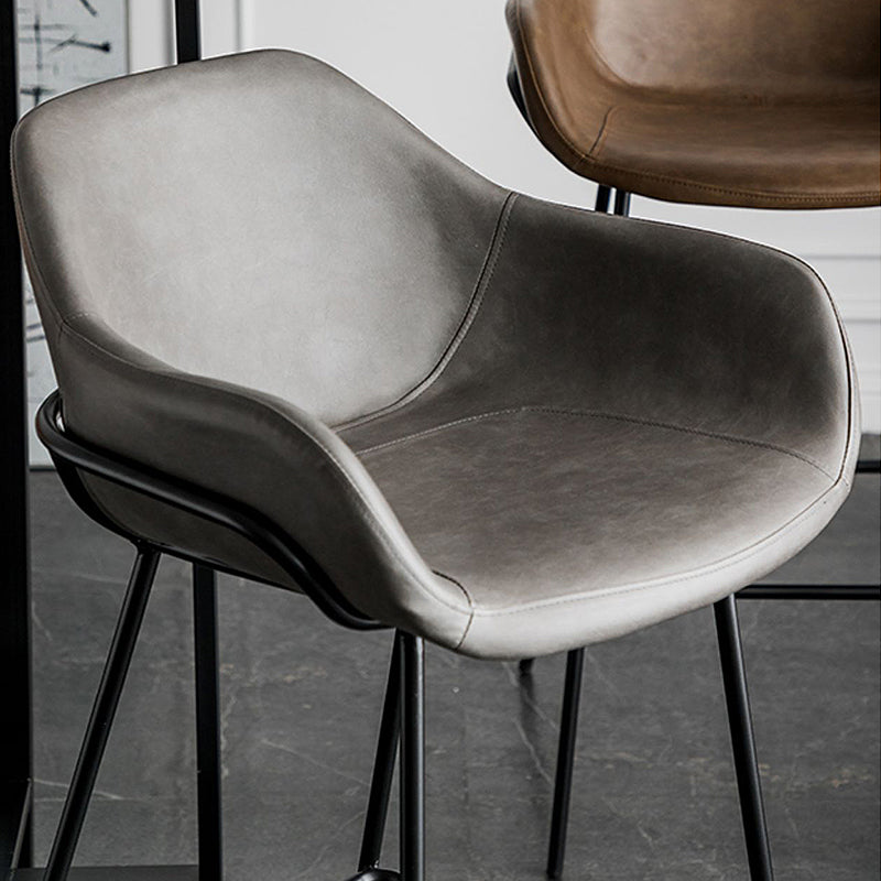 Bucket Low Back Bar Stool Leather Armed Counter Height Stools Clearhalo 'Bar Furniture' 'Bar Stools' 'bar_stools' 'furn' 'furn_bar_stools' 'furniture_bar_stools' 'Kitchen & Dining Furniture' 'kitchen&dining_furn' 'kitchen' 'kitchen_furn' Furniture' 4184838