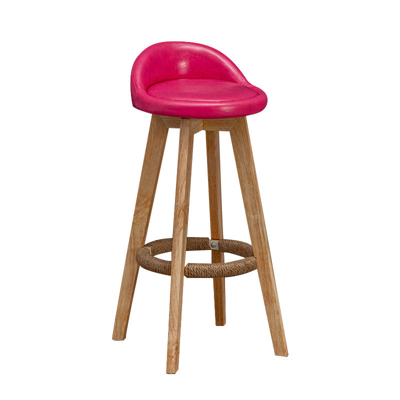 Contemporary Fabric Bar Stools 33.5-inch Natural Counter Chair with Cushion Rose Pink 1 Piece Clearhalo 'Bar Furniture' 'Bar Stools' 'bar_stools' 'furn' 'furn_bar_stools' 'furniture_bar_stools' 'Kitchen & Dining Furniture' 'kitchen&dining_furn' 'kitchen' 'kitchen_furn' Furniture' 4184891