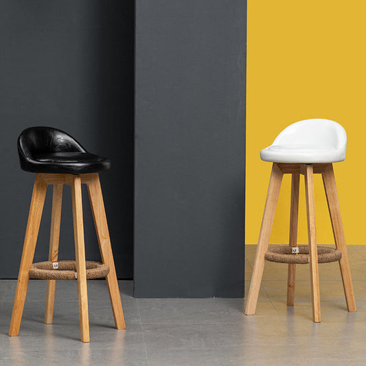 Contemporary Fabric Bar Stools 33.5-inch Natural Counter Chair with Cushion Clearhalo 'Bar Furniture' 'Bar Stools' 'bar_stools' 'furn' 'furn_bar_stools' 'furniture_bar_stools' 'Kitchen & Dining Furniture' 'kitchen&dining_furn' 'kitchen' 'kitchen_furn' Furniture' 4184893