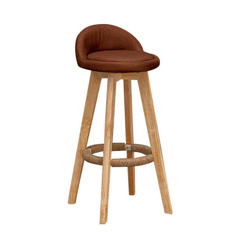 Contemporary Fabric Bar Stools 33.5-inch Natural Counter Chair with Cushion Coffee 1 Piece Clearhalo 'Bar Furniture' 'Bar Stools' 'bar_stools' 'furn' 'furn_bar_stools' 'furniture_bar_stools' 'Kitchen & Dining Furniture' 'kitchen&dining_furn' 'kitchen' 'kitchen_furn' Furniture' 4184896