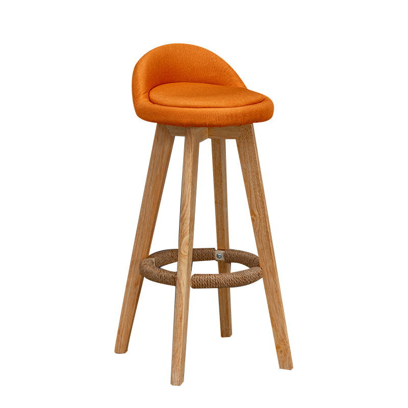 Contemporary Fabric Bar Stools 33.5-inch Natural Counter Chair with Cushion Orange 1 Piece Clearhalo 'Bar Furniture' 'Bar Stools' 'bar_stools' 'furn' 'furn_bar_stools' 'furniture_bar_stools' 'Kitchen & Dining Furniture' 'kitchen&dining_furn' 'kitchen' 'kitchen_furn' Furniture' 4184898