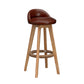 Contemporary Fabric Bar Stools 33.5-inch Natural Counter Chair with Cushion Dark Coffee 1 Piece Clearhalo 'Bar Furniture' 'Bar Stools' 'bar_stools' 'furn' 'furn_bar_stools' 'furniture_bar_stools' 'Kitchen & Dining Furniture' 'kitchen&dining_furn' 'kitchen' 'kitchen_furn' Furniture' 4184902