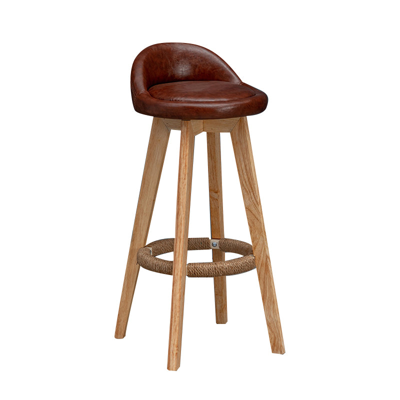 Contemporary Fabric Bar Stools 33.5-inch Natural Counter Chair with Cushion Dark Coffee 1 Piece Clearhalo 'Bar Furniture' 'Bar Stools' 'bar_stools' 'furn' 'furn_bar_stools' 'furniture_bar_stools' 'Kitchen & Dining Furniture' 'kitchen&dining_furn' 'kitchen' 'kitchen_furn' Furniture' 4184902
