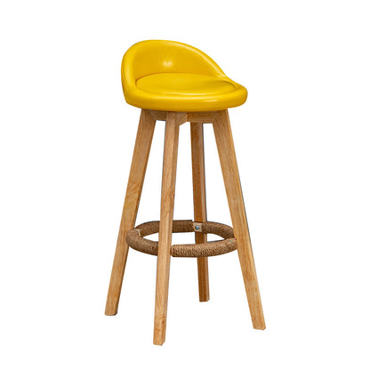 Contemporary Fabric Bar Stools 33.5-inch Natural Counter Chair with Cushion Yellow 1 Piece Clearhalo 'Bar Furniture' 'Bar Stools' 'bar_stools' 'furn' 'furn_bar_stools' 'furniture_bar_stools' 'Kitchen & Dining Furniture' 'kitchen&dining_furn' 'kitchen' 'kitchen_furn' Furniture' 4184904