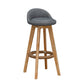 Contemporary Fabric Bar Stools 33.5-inch Natural Counter Chair with Cushion Grey 1 Piece Clearhalo 'Bar Furniture' 'Bar Stools' 'bar_stools' 'furn' 'furn_bar_stools' 'furniture_bar_stools' 'Kitchen & Dining Furniture' 'kitchen&dining_furn' 'kitchen' 'kitchen_furn' Furniture' 4184912