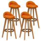 Contemporary Fabric Bar Stools 33.5-inch Natural Counter Chair with Cushion Orange 4 Piece Set Clearhalo 'Bar Furniture' 'Bar Stools' 'bar_stools' 'furn' 'furn_bar_stools' 'furniture_bar_stools' 'Kitchen & Dining Furniture' 'kitchen&dining_furn' 'kitchen' 'kitchen_furn' Furniture' 4184915