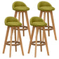 Contemporary Fabric Bar Stools 33.5-inch Natural Counter Chair with Cushion Green 4 Piece Set Clearhalo 'Bar Furniture' 'Bar Stools' 'bar_stools' 'furn' 'furn_bar_stools' 'furniture_bar_stools' 'Kitchen & Dining Furniture' 'kitchen&dining_furn' 'kitchen' 'kitchen_furn' Furniture' 4184918
