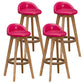 Contemporary Fabric Bar Stools 33.5-inch Natural Counter Chair with Cushion Rose Pink 4 Piece Set Clearhalo 'Bar Furniture' 'Bar Stools' 'bar_stools' 'furn' 'furn_bar_stools' 'furniture_bar_stools' 'Kitchen & Dining Furniture' 'kitchen&dining_furn' 'kitchen' 'kitchen_furn' Furniture' 4184919