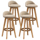 Contemporary Fabric Bar Stools 33.5-inch Natural Counter Chair with Cushion Beige 4 Piece Set Clearhalo 'Bar Furniture' 'Bar Stools' 'bar_stools' 'furn' 'furn_bar_stools' 'furniture_bar_stools' 'Kitchen & Dining Furniture' 'kitchen&dining_furn' 'kitchen' 'kitchen_furn' Furniture' 4184920