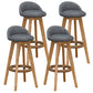 Contemporary Fabric Bar Stools 33.5-inch Natural Counter Chair with Cushion Grey 4 Piece Set Clearhalo 'Bar Furniture' 'Bar Stools' 'bar_stools' 'furn' 'furn_bar_stools' 'furniture_bar_stools' 'Kitchen & Dining Furniture' 'kitchen&dining_furn' 'kitchen' 'kitchen_furn' Furniture' 4184921