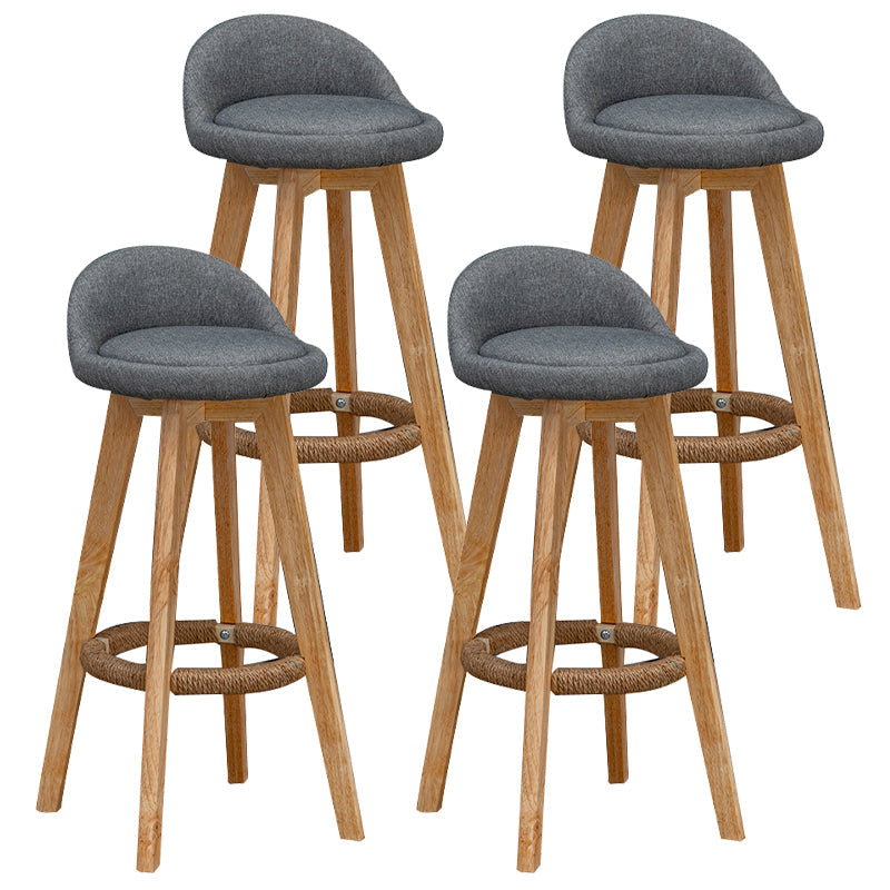 Contemporary Fabric Bar Stools 33.5-inch Natural Counter Chair with Cushion Grey 4 Piece Set Clearhalo 'Bar Furniture' 'Bar Stools' 'bar_stools' 'furn' 'furn_bar_stools' 'furniture_bar_stools' 'Kitchen & Dining Furniture' 'kitchen&dining_furn' 'kitchen' 'kitchen_furn' Furniture' 4184921