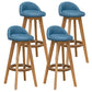 Contemporary Fabric Bar Stools 33.5-inch Natural Counter Chair with Cushion Blue 4 Piece Set Clearhalo 'Bar Furniture' 'Bar Stools' 'bar_stools' 'furn' 'furn_bar_stools' 'furniture_bar_stools' 'Kitchen & Dining Furniture' 'kitchen&dining_furn' 'kitchen' 'kitchen_furn' Furniture' 4184922