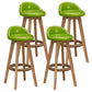 Contemporary Fabric Bar Stools 33.5-inch Natural Counter Chair with Cushion Turquoise 4 Piece Set Clearhalo 'Bar Furniture' 'Bar Stools' 'bar_stools' 'furn' 'furn_bar_stools' 'furniture_bar_stools' 'Kitchen & Dining Furniture' 'kitchen&dining_furn' 'kitchen' 'kitchen_furn' Furniture' 4184923
