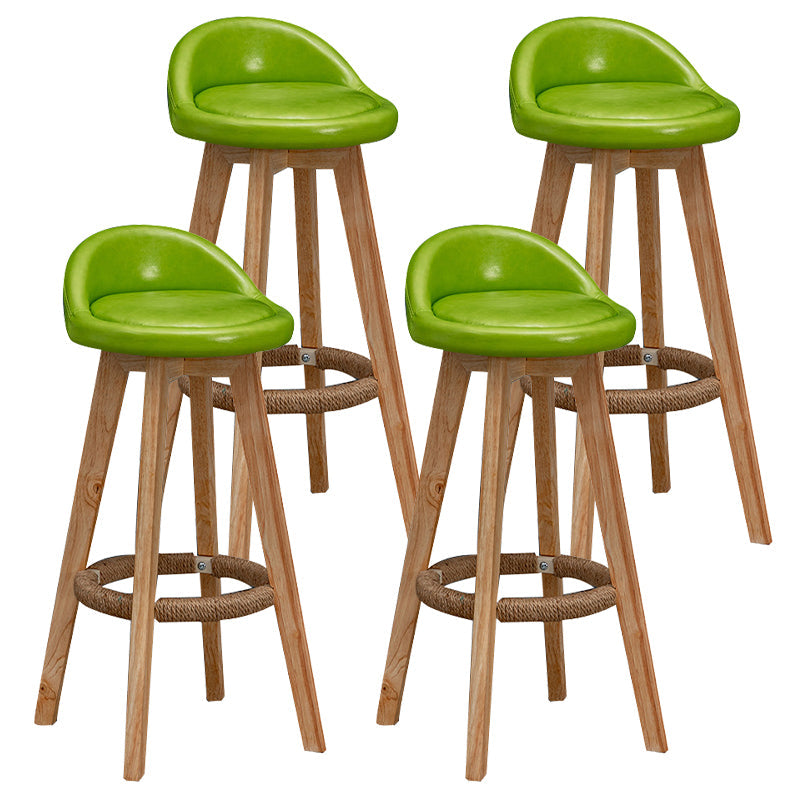Contemporary Fabric Bar Stools 33.5-inch Natural Counter Chair with Cushion Turquoise 4 Piece Set Clearhalo 'Bar Furniture' 'Bar Stools' 'bar_stools' 'furn' 'furn_bar_stools' 'furniture_bar_stools' 'Kitchen & Dining Furniture' 'kitchen&dining_furn' 'kitchen' 'kitchen_furn' Furniture' 4184923