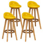 Contemporary Fabric Bar Stools 33.5-inch Natural Counter Chair with Cushion Yellow 4 Piece Set Clearhalo 'Bar Furniture' 'Bar Stools' 'bar_stools' 'furn' 'furn_bar_stools' 'furniture_bar_stools' 'Kitchen & Dining Furniture' 'kitchen&dining_furn' 'kitchen' 'kitchen_furn' Furniture' 4184925