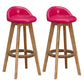 Contemporary Fabric Bar Stools 33.5-inch Natural Counter Chair with Cushion Rose Pink 2 Piece Set Clearhalo 'Bar Furniture' 'Bar Stools' 'bar_stools' 'furn' 'furn_bar_stools' 'furniture_bar_stools' 'Kitchen & Dining Furniture' 'kitchen&dining_furn' 'kitchen' 'kitchen_furn' Furniture' 4184928