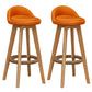 Contemporary Fabric Bar Stools 33.5-inch Natural Counter Chair with Cushion Orange 2 Piece Set Clearhalo 'Bar Furniture' 'Bar Stools' 'bar_stools' 'furn' 'furn_bar_stools' 'furniture_bar_stools' 'Kitchen & Dining Furniture' 'kitchen&dining_furn' 'kitchen' 'kitchen_furn' Furniture' 4184932