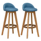 Contemporary Fabric Bar Stools 33.5-inch Natural Counter Chair with Cushion Blue 2 Piece Set Clearhalo 'Bar Furniture' 'Bar Stools' 'bar_stools' 'furn' 'furn_bar_stools' 'furniture_bar_stools' 'Kitchen & Dining Furniture' 'kitchen&dining_furn' 'kitchen' 'kitchen_furn' Furniture' 4184938