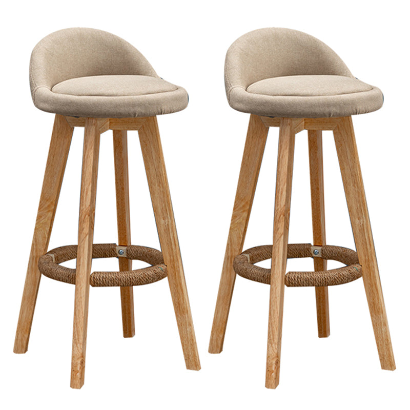 Contemporary Fabric Bar Stools 33.5-inch Natural Counter Chair with Cushion Beige 2 Piece Set Clearhalo 'Bar Furniture' 'Bar Stools' 'bar_stools' 'furn' 'furn_bar_stools' 'furniture_bar_stools' 'Kitchen & Dining Furniture' 'kitchen&dining_furn' 'kitchen' 'kitchen_furn' Furniture' 4184940